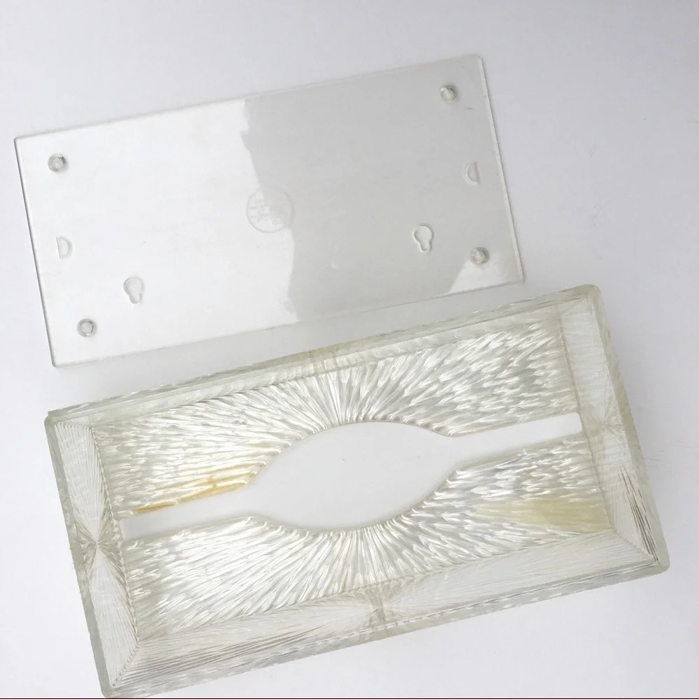 Vintage Celebrity Inc Tissue Box OS Clear Starburst Acrylic MCM Retro